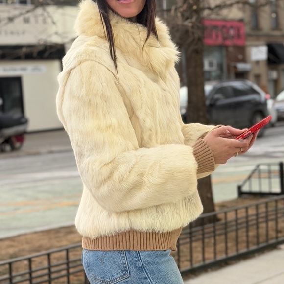 Vintage Ivory Rabbit Fur Jacket - Picture 2 of 6
